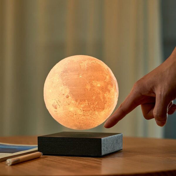 Черна LED настолна лампа (височина 14 cm) Moon – Gingko