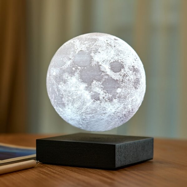 Черна LED настолна лампа (височина 14 cm) Moon – Gingko