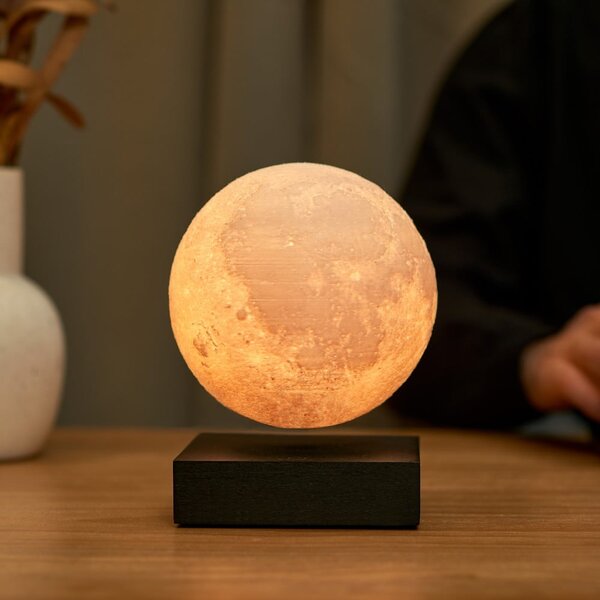 Черна LED настолна лампа (височина 14 cm) Moon – Gingko