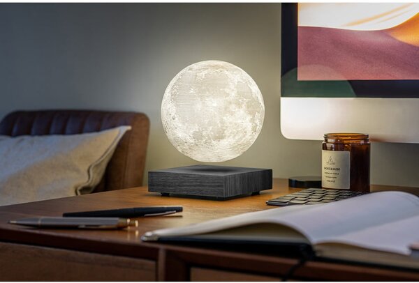 Черна LED настолна лампа (височина 14 cm) Moon – Gingko