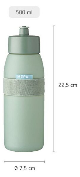 Светлозелена пластмасова бутилка 500 ml Ellipse – Mepal