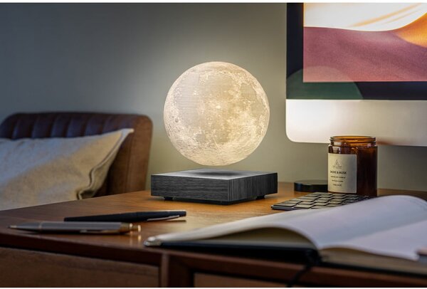 Черна LED настолна лампа (височина 14 cm) Moon – Gingko