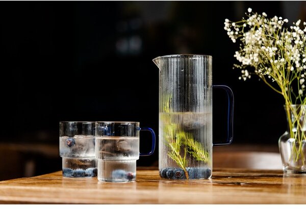 Сини стъклени чаши в комплект 2 бр. за капучино 350 ml Livio – Vialli Design