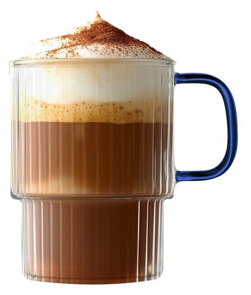 Сини стъклени чаши в комплект 2 бр. за капучино 350 ml Livio – Vialli Design