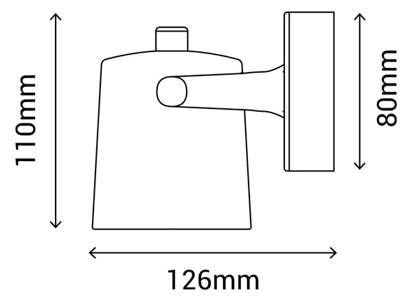 Черна стенна лампа, височина 11 cm Ibai - SULION