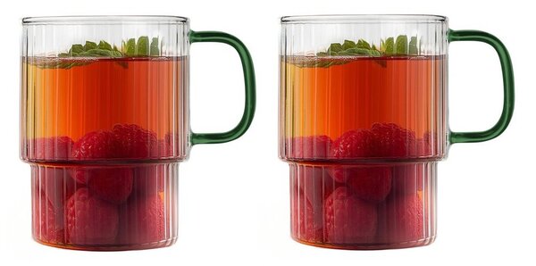Зелени стъклени чаши в комплект 2 бр. за капучино 350 ml Livio – Vialli Design