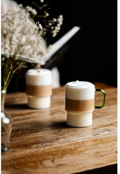 Зелени стъклени чаши в комплект 2 бр. за капучино 350 ml Livio – Vialli Design