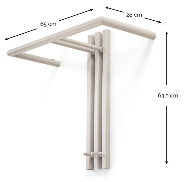Кафяво-сива стоманена стенна закачалка 65 cm Senza – Spinder Design