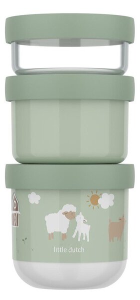 Светлозелени пластмасови детски кутии за храна 3 бр. Little Farm by Little Dutch – Mepal