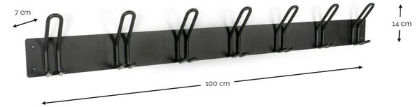 Черна стоманена стенна закачалка 100 cm Miles – Spinder Design