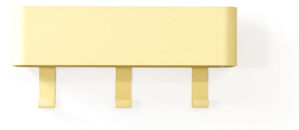 Светложълта стоманена стенна закачалка с рафт 27 cm Dax Play – Spinder Design