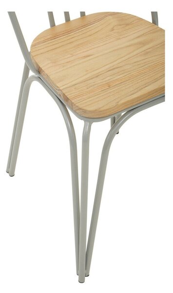 Сив/в естествен цвят трапезен стол от масивен бряст District – Premier Housewares