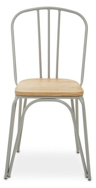 Сив/в естествен цвят трапезен стол от масивен бряст District – Premier Housewares