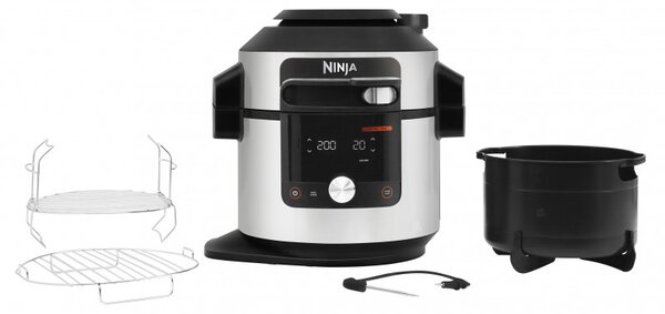 Мултикукър Ninja Foodi OL750EU, 1760W, 7.5 л, 3 режима, 14 програми, SmartLid, Инокс/Черен