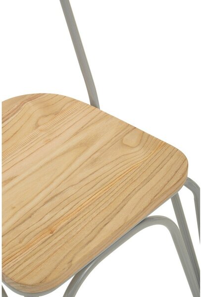 Сив/в естествен цвят трапезен стол от масивен бряст District – Premier Housewares
