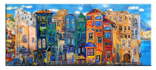 Изображение Цветни къщи, 140 x 60 cm Colourful Houses - Tablo Center