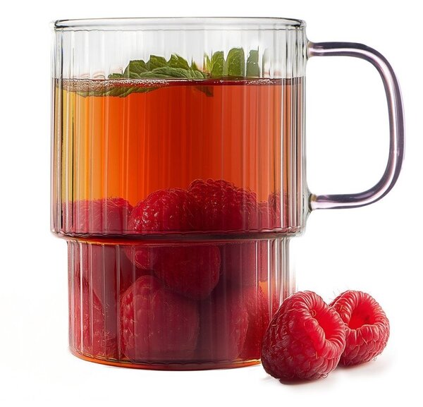 Розови стъклени чаши в комплект 2 бр. за капучино 350 ml Livio – Vialli Design