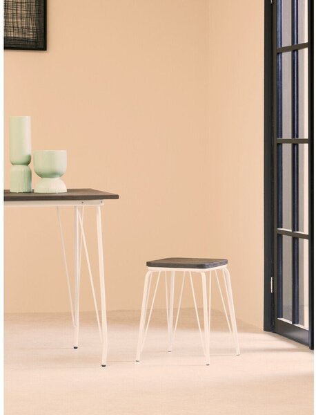 Бял/в тъмно естествен цвят стол от масивен бряст District – Premier Housewares