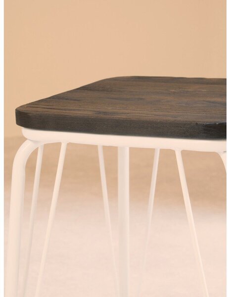 Бял/в тъмно естествен цвят стол от масивен бряст District – Premier Housewares