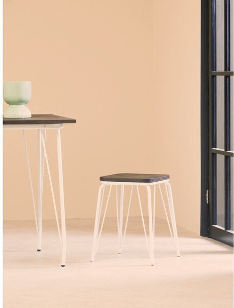 Бял/в тъмно естествен цвят стол от масивен бряст District – Premier Housewares