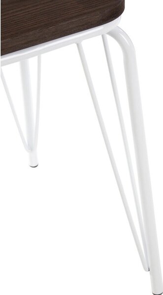 Бял/в тъмно естествен цвят стол от масивен бряст District – Premier Housewares