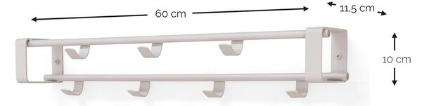 Кафяво-сива стоманена стенна закачалка с рафт 60 cm Rex – Spinder Design