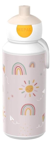 Бежова пластмасова детска бутилка 400 ml Sunshine & Rainbow – Mepal
