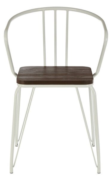 Бял/в естествен цвят трапезен стол от масивен бряст District – Premier Housewares
