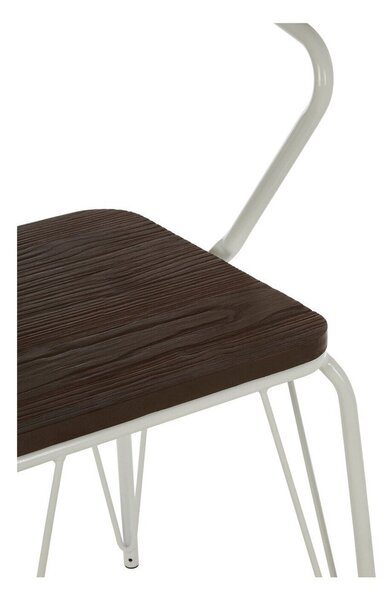 Бял/в естествен цвят трапезен стол от масивен бряст District – Premier Housewares