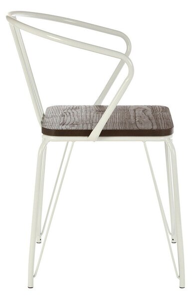 Бял/в естествен цвят трапезен стол от масивен бряст District – Premier Housewares