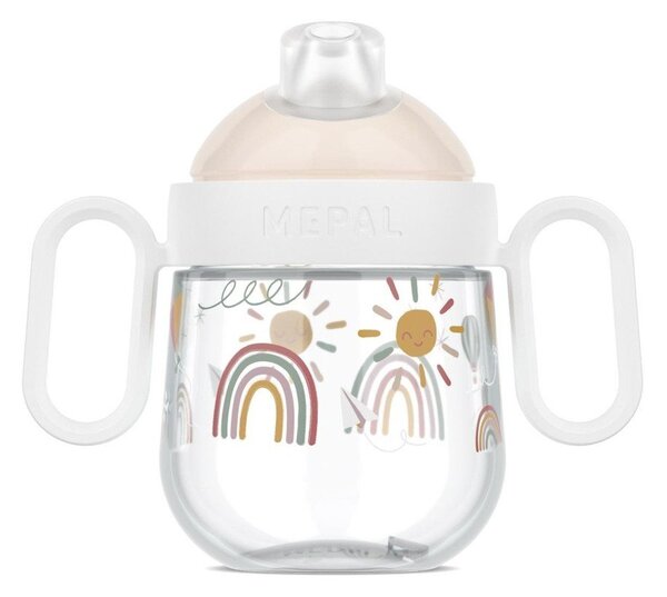 Бежова пластмасова детска чаша 200 ml Sunshine & Rainbow – Mepal