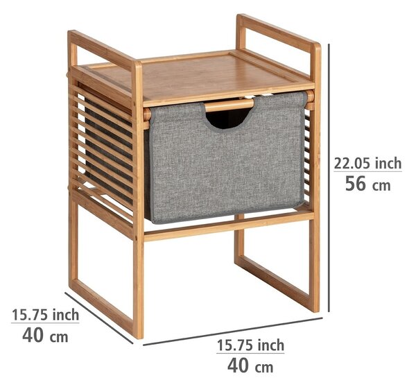 Сив/естествен бамбуков нисък шкаф за баня 40x56 cm Bahari – Wenko