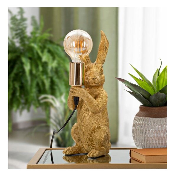 Настолна лампа в златист цвят (височина 35,5 cm) Rubbit – Mauro Ferretti