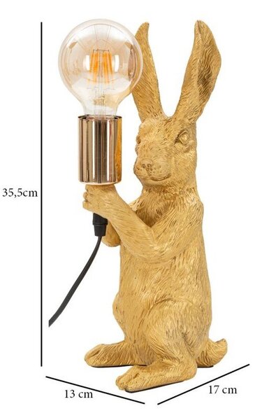 Настолна лампа в златист цвят (височина 35,5 cm) Rubbit – Mauro Ferretti