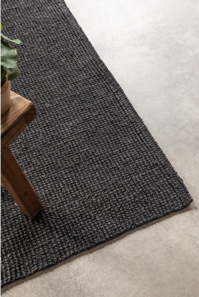 Черен килим от юта 60x90 cm Bouclé - Hanse Home