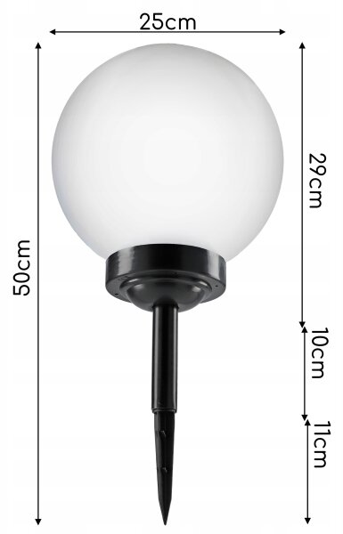 Соларна LED лампа LED/1,2V 6500K 200 mAh Ø 25 cm IP44 бяла/черна