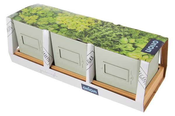 Метални саксии за билки в комплект от 3 бр. Greenish – Orion