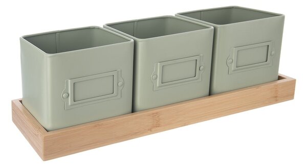 Метални саксии за билки в комплект от 3 бр. Greenish – Orion