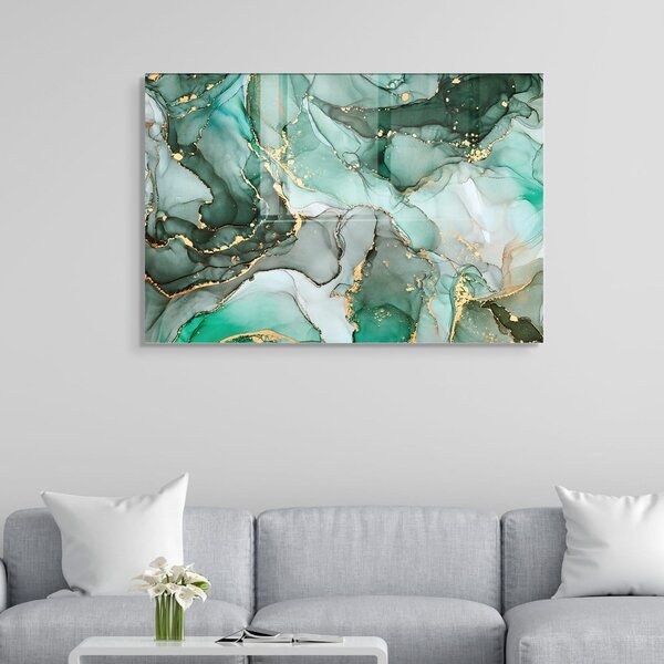 Картина върху стъкло 100x70 cm Turquoise - Wallity