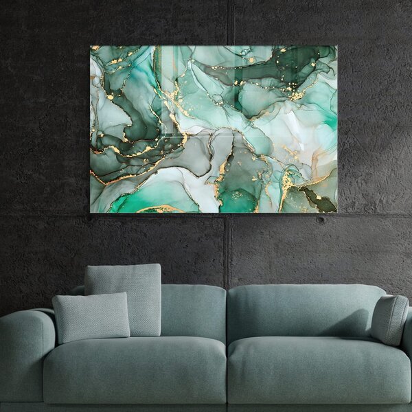 Картина върху стъкло 100x70 cm Turquoise - Wallity