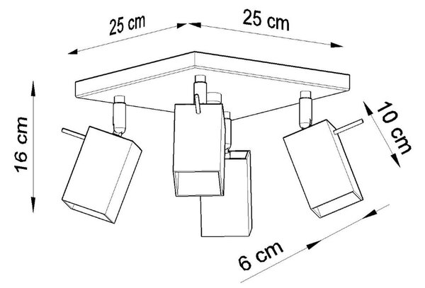 Бял прожектор 25x25 cm Toscana – Nice Lamps