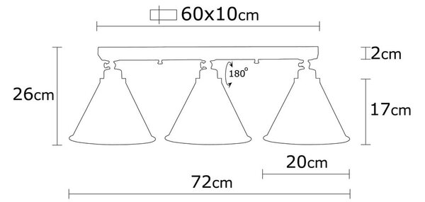 Осветително тяло за таван бронзово с метален абажур ø 20 cm Berceste – Opviq lights