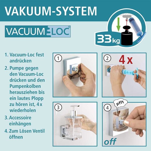 Самоносеща поставка за тоалетна хартия Vacuum-Loc Quadrio, товароносимост до 33 кг - Wenko