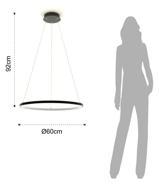 Кръгло осветително тяло за окачване, ⌀ 60 cm Ring - Tomasucci