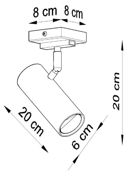 Бяло осветително тяло за таван 8x8 cm Mira – Nice Lamps