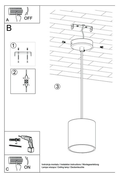 Черна висяща светлина Roda - Nice Lamps