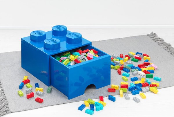 Синя кутия за бюро с чекмедже , 15 x 16 cm - LEGO®