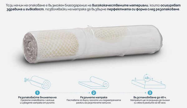 Матрак Exclusive Hybrid Cool Gel от Sleepy 22 см