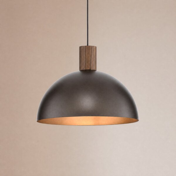 TK Lighting Висяща лампа „Осло“, кафява, метал, Ø 34 см, E27, Затъмняване, Кафяв / ръждив, Дневна/трапезария, Метал, Модерен