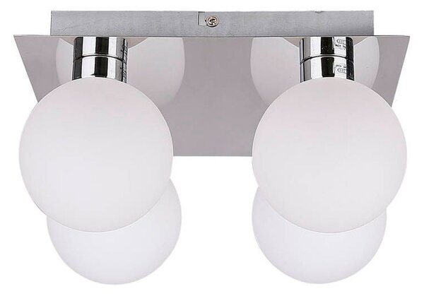 Лампа за таван в сребристо със стъклен абажур 25x25 cm Oden - Candellux Lighting